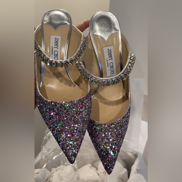 Jimmy Choo Bing 100 Sparkly Mules Size 41 - Picture 17 of 17